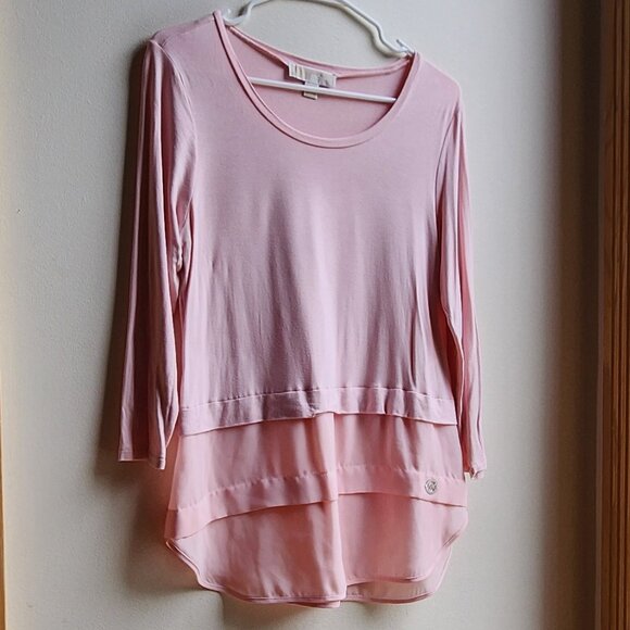 MICHAEL Michael Kors Pink Layered Scoop Neck Blouse Size Small - Picture 6 of 16